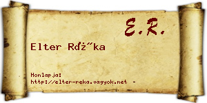Elter Réka névjegykártya